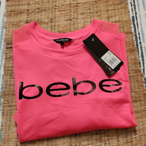 BEBE SPORT  Logo Mesh Mix Tee - Picture 2 of 2